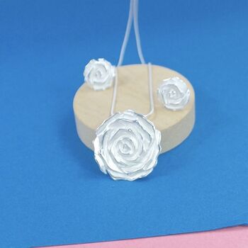 Silver Rose Studs, 3 of 4