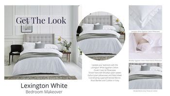 Lexington White Two Line Sateen Bed Linen, 7 of 12