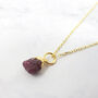 Raw Ruby Gold Plated Jully Birthstone Necklace, thumbnail 1 of 4