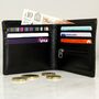 Personalised Intiials Black Leather Wallet, thumbnail 4 of 4