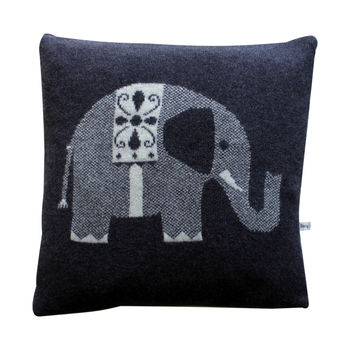 Elephant Cushion In Knitted Lambswool, 5 of 6