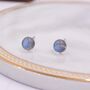 Sterling Silver Grey Labradorite Gemstone Stud Earrings, thumbnail 1 of 12