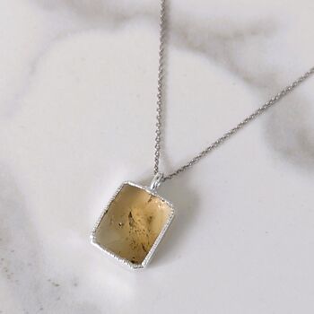 'The Rectangle' Citrine Sterling Silver Necklace, 2 of 8
