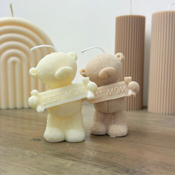 Cute Teddy Bear Birthday Gift Candle For Mums, 6 of 9