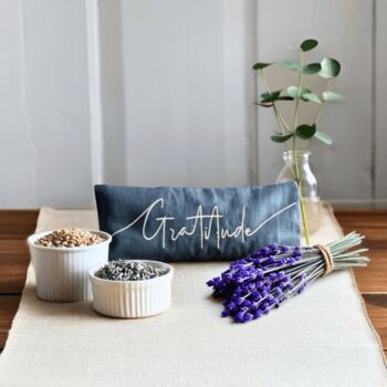 Gratitude Embroidered Lavender Eye Pillow, 2 of 5