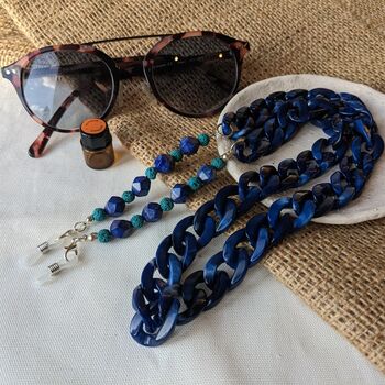 Blue Aromatherapy Essential Oil Diffuser Glasses Chain, 3 of 10