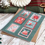 Festive Retro Stamps Christmas Card, thumbnail 2 of 2