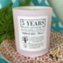 Personalised 5th Anniversary Wood Meaning Candle, thumbnail 2 of 11