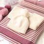 Luxury Baby Girl Dusky Rose And Cream Knitted Gift Box, thumbnail 2 of 12