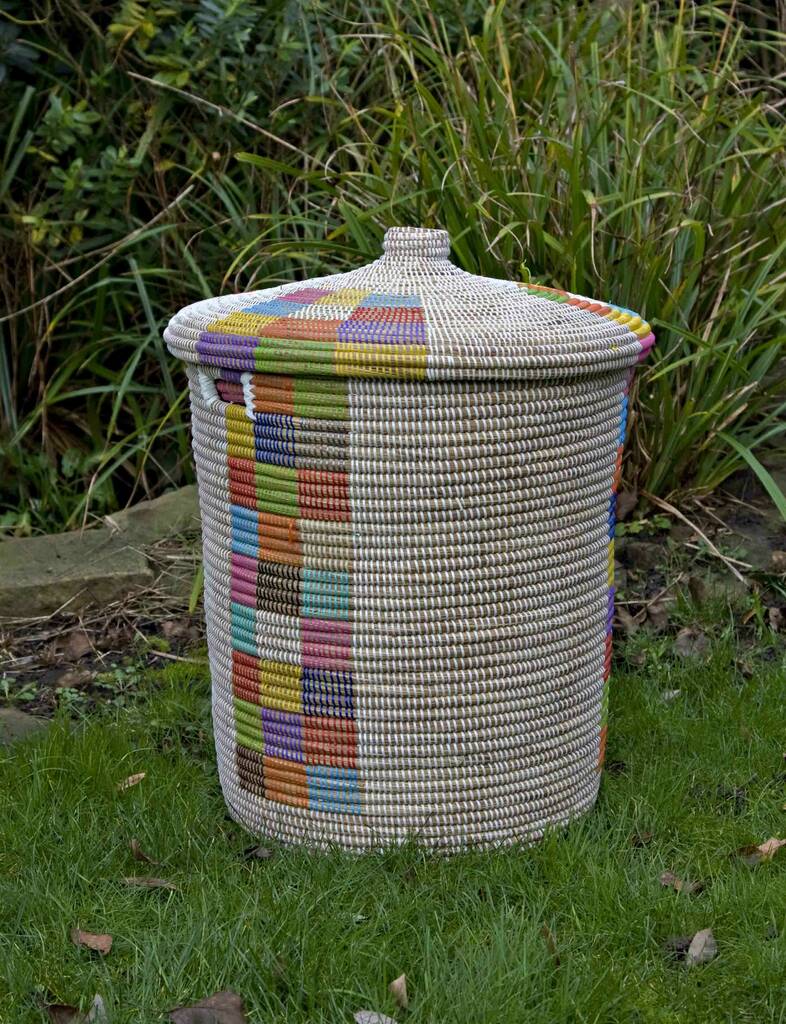 Alibaba Multicolored Laundry Basket Large Apl/Multi/L By Chairworks