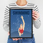 Vintage Swimming Print, thumbnail 2 of 4