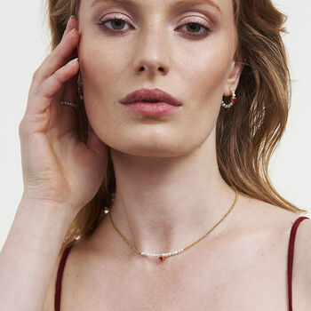 Gold Love Heart Pearl Necklace, 2 of 8