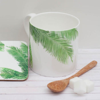 Tropical Palm Leaf Design Bone China Mug, 8 of 10