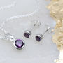 Sterling Silver Birthstone Necklace And Earring Set, thumbnail 1 of 12