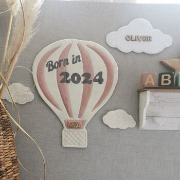 Born In 2024, Hot Air Balloon Nursery Decor, 9 of 12