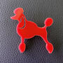 Red Poodle Acrylic Brooch, thumbnail 1 of 3