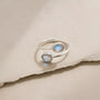 Handmade Open Adjustable Sterling Silver Rainbow Moonstone Ring, thumbnail 7 of 10