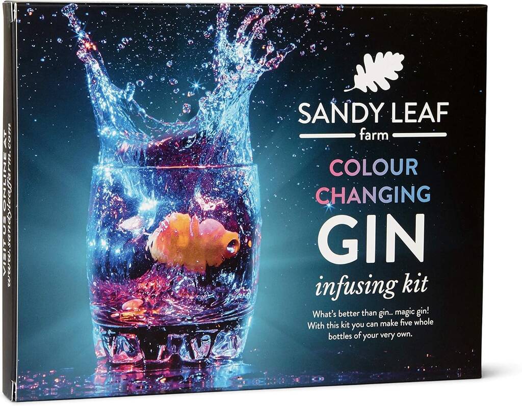 Sandy Leaf Farm Gin Making Kit – Five Bottle, Colour Changing Infusing Kits, 1 of 4