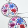 Statement Earrings With Colourful Flowers In Silver, thumbnail 3 of 12