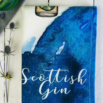 Scottish Gin Watercolour Tea Towel, 5 of 6