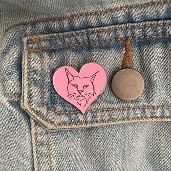 Custom Pet Portrait Enamel Pin, Engraved Line Art, 5 of 7