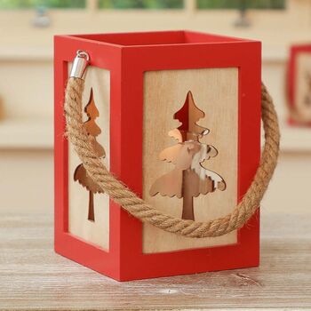 Nordic Tree Wooden Christmas Candle Lantern, 4 of 7