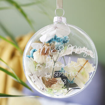 Wedding Floral Glass Bauble Hanging Decoration, 2 of 8
