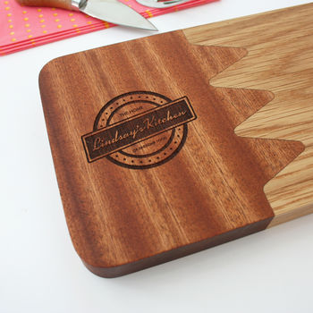 Oak Personalised Serving Platter And Chopping Board, 4 of 6
