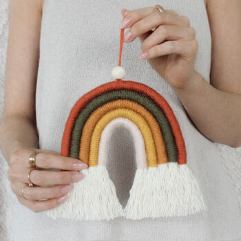 Make Your Own Autumn Macrame Rainbow Craft Kit, 7 of 8