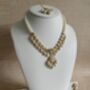 White Gold Kundan Meenakari Pearl Set, thumbnail 9 of 12