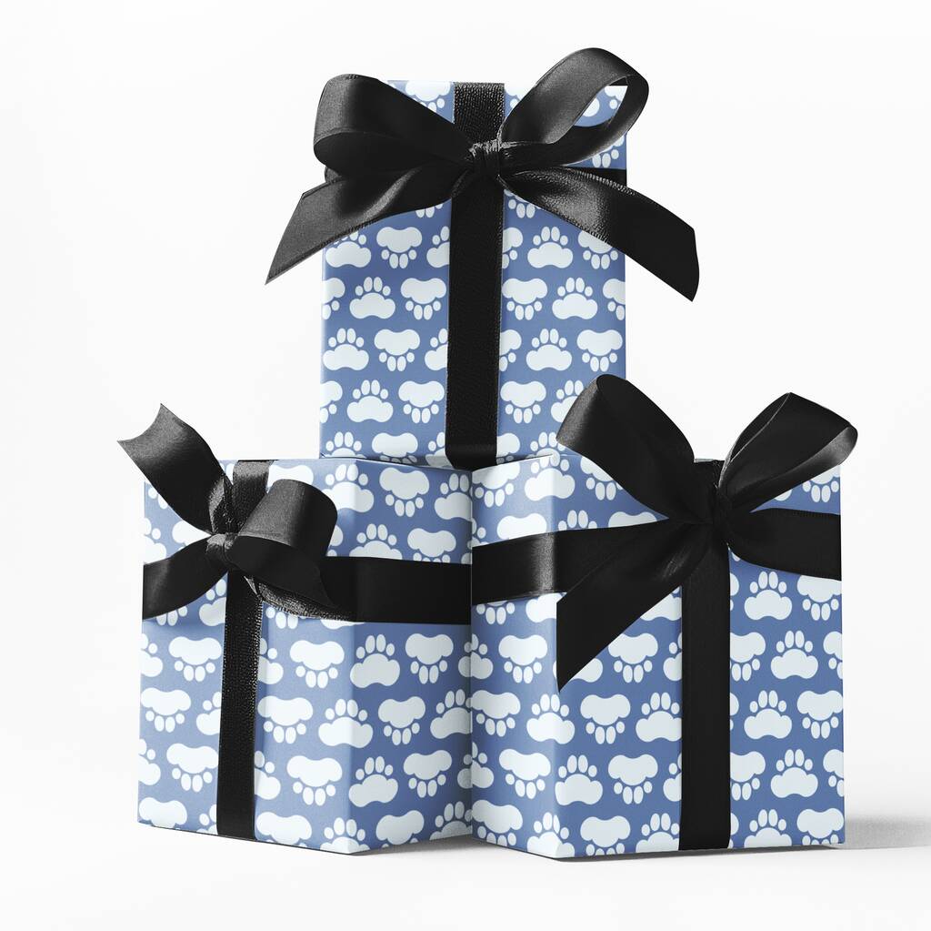 Paw Prints Gift Wrapping Paper – Adorable And Eco Friendly, 1 of 11