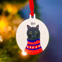 Personalised Cat Christmas Jumper Tree Decoration, thumbnail 9 of 12