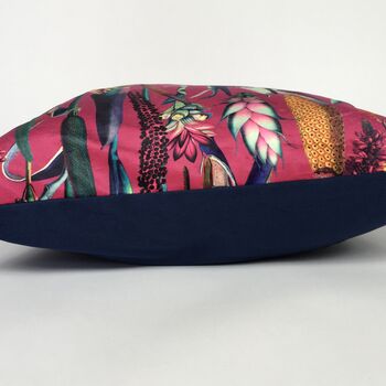 Velvet Pink Rectangular Tropical Cushion Cover, 2 of 4