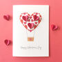 Valentines Paper Heart Hot Air Balloon Card, thumbnail 4 of 6