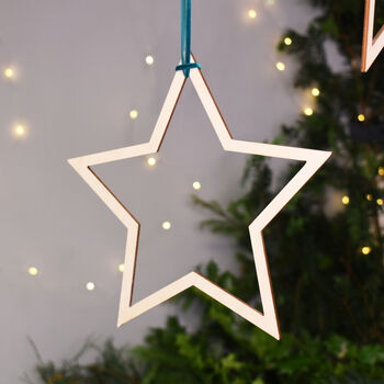 Wooden Star Craft Christmas Decoration, 2 of 2