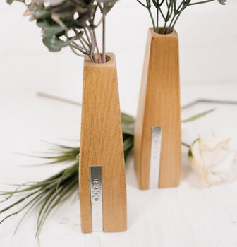 Two Personalised Wooden Vases, 10 of 12