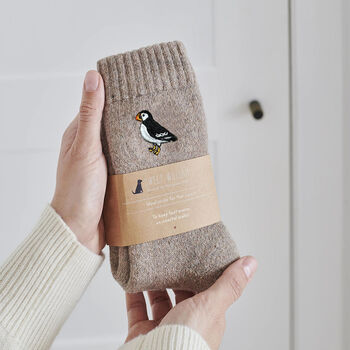 Lobster Wool Socks Embroidered Gift For Coastal Lovers, 9 of 12