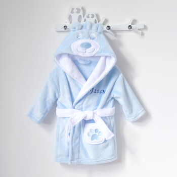 Personalised Blue Teddy Dressing Gown, 2 of 5