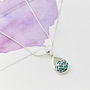 Lotus Flower Turquoise Silver Necklace, thumbnail 2 of 11