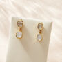 Double Drop Antique Style Diamond Stud Earrings, thumbnail 3 of 4