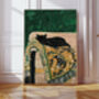 Cozy Black Cat Painting Art Print, thumbnail 1 of 4