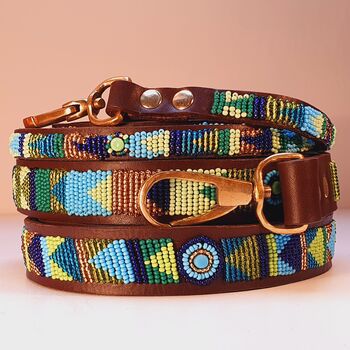 Leather And Beaded Dog Lead, 5 of 12