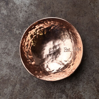 22nd Anniversary Small Hammered Copper Ring Bowl, 4 of 10