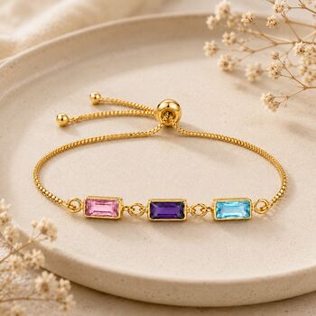 Personalised Create Your Own Baguette Cut Birthstones Bracelet, 6 of 9