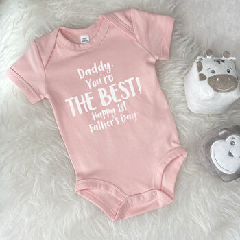 Daddy You're The Best Happy 1st Father's Day Babygrow, 4 of 9