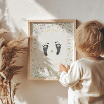 'Spring Baby' Personalised Footprint Keepsake Kit, 2 of 6