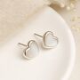 Sterling Silver Mother Of Pearl Heart Stud Earrings – 8mm, thumbnail 3 of 10