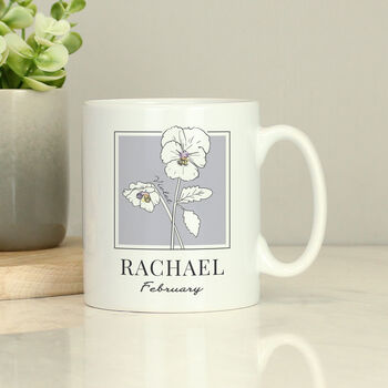 Personalised Birth Flower Floral Ceramic Mug, 3 of 12