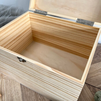 Personalised My First Keepsakes Engraved New Baby Keepsake Box Five Sizes 16cm | 20cm | 26cm | 30cm | 36cm, 7 of 8