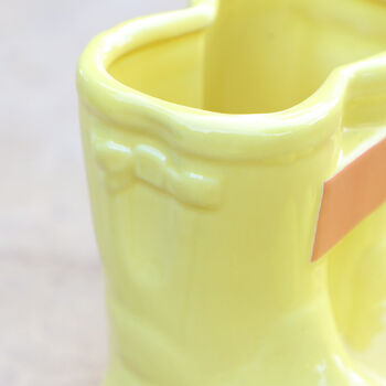 Personalised Yellow Welly Boots Planter, 5 of 11